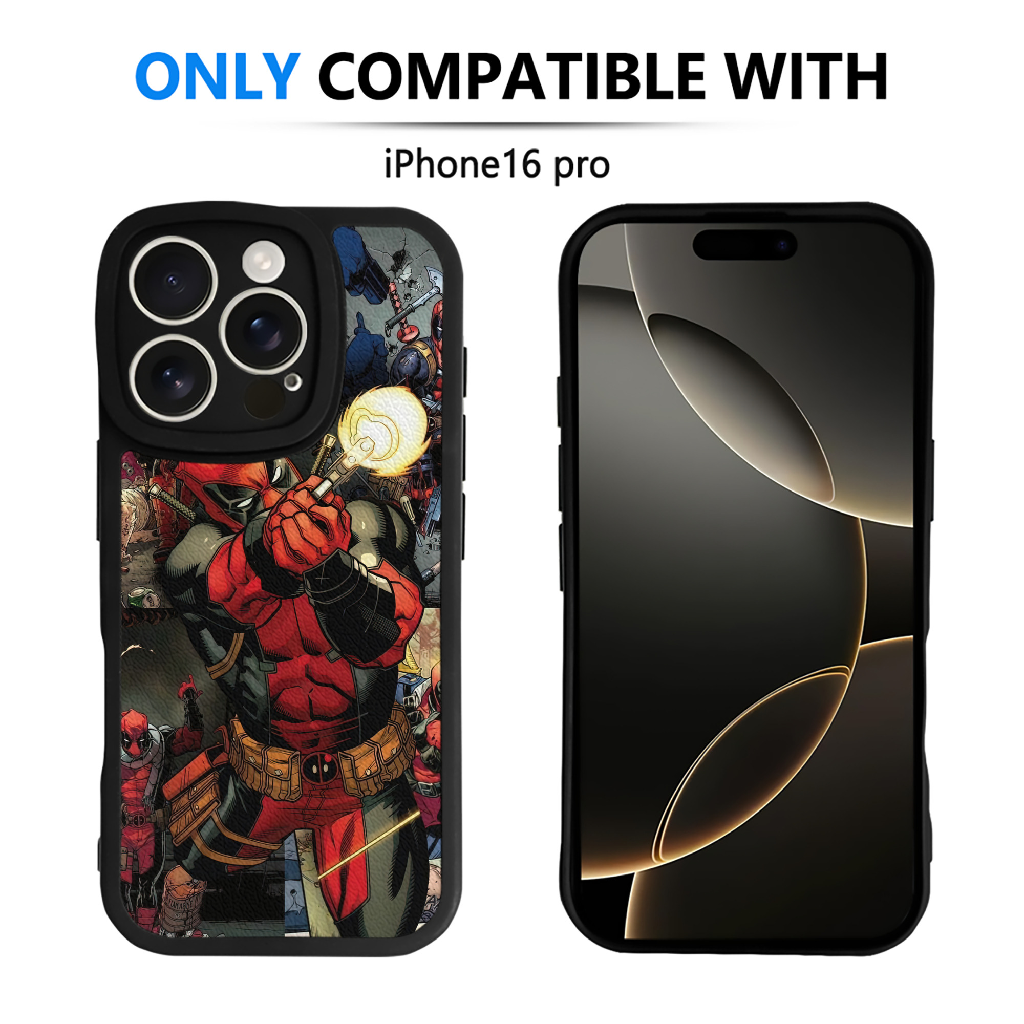（画像用） Deadpool デッドプール 【iPhone 16シリーズ対応】シリコンスマホケース（レザー調） 材質：シリコン